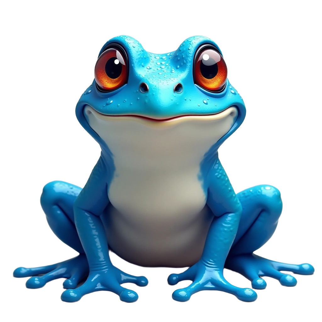 Blue Frog with Orange Eyes